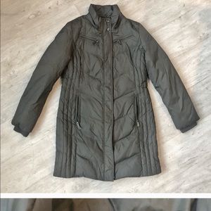 Michael Kors down inside olive green puffer jacket
